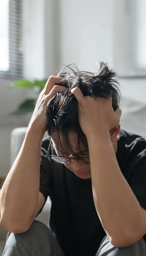 Image of upset man because of erectile dysfunction symptoms Portsmouth